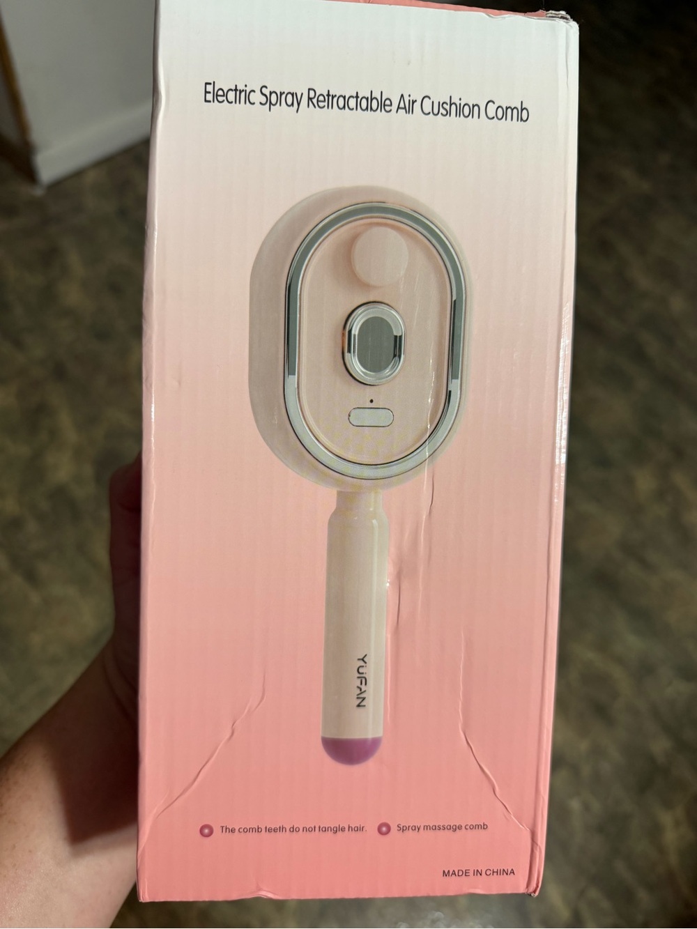 Electric Misting Red light hair brush -Pink